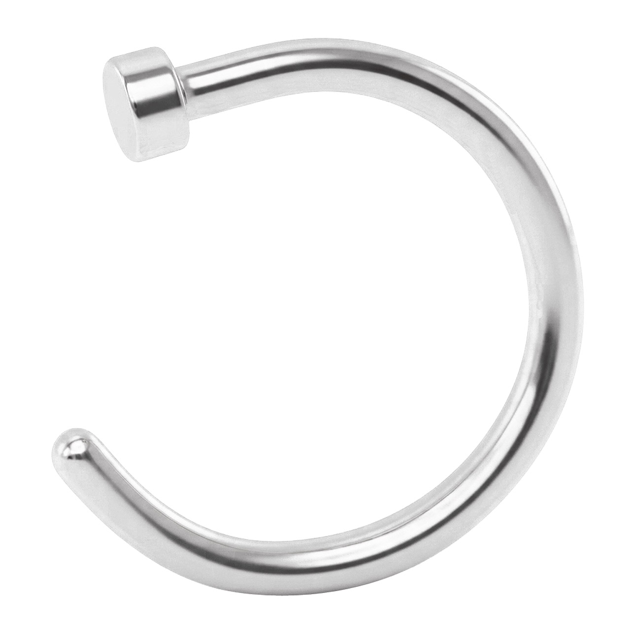 Nasenpiercing Stahl Hoop Nasenring in 1,0 x 6-10 mm mit Stopper
