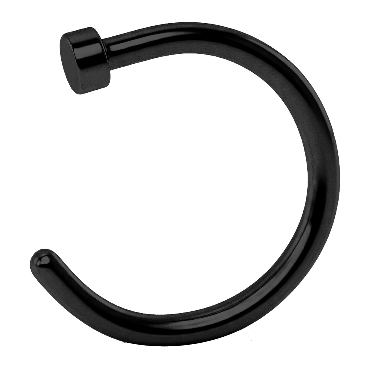 Nasen Piercing Hoop Nasenring schwarz, 1,0 x 6-10 mm Stopper