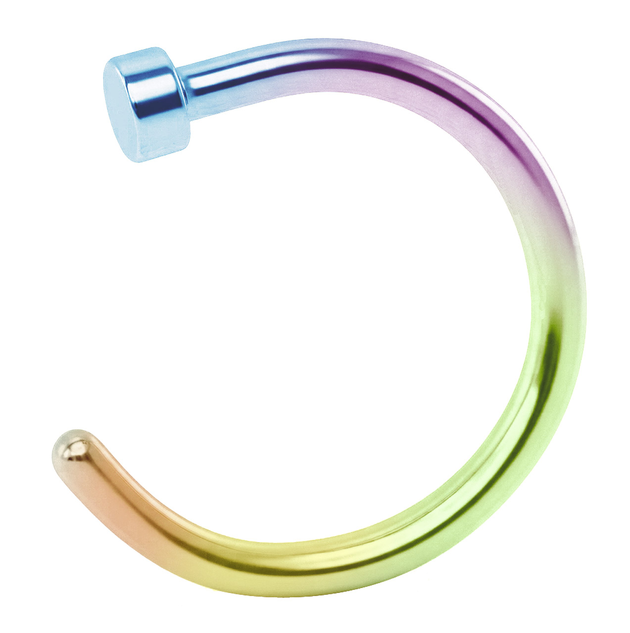 Nasenpiercing Hoop Fake Ring mit Stopper 1,0 x 8-10 mm, bunt