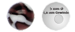 Bild von Piercing Schmuck Acryl Verschlusskugel, gefleckt 1,6 x 5 mm