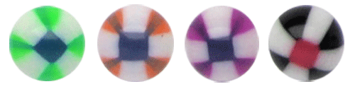 Bild von Piercing Schmuck Acryl Verschlusskugel, Quadrat in 1,6 x 5 mm