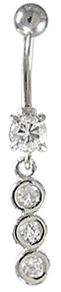 Bild von Bauchnabel Piercing offener Stein mit Dreiersteinhänger