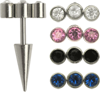 Bild von Helix Piercing, Ohrpiercing Schmuck Spitze mit Stab und 3 Steinen