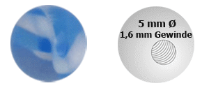 Bild von Piercing Schmuck Acryl Verschlusskugel, Rotorfluegel in 1,6 x 5 mm