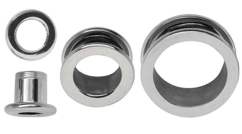 Bild von Piercingschmuck Set, 3 Stahl Ohr Flesh Tunnel  in 3, 6, 8 mm Ø