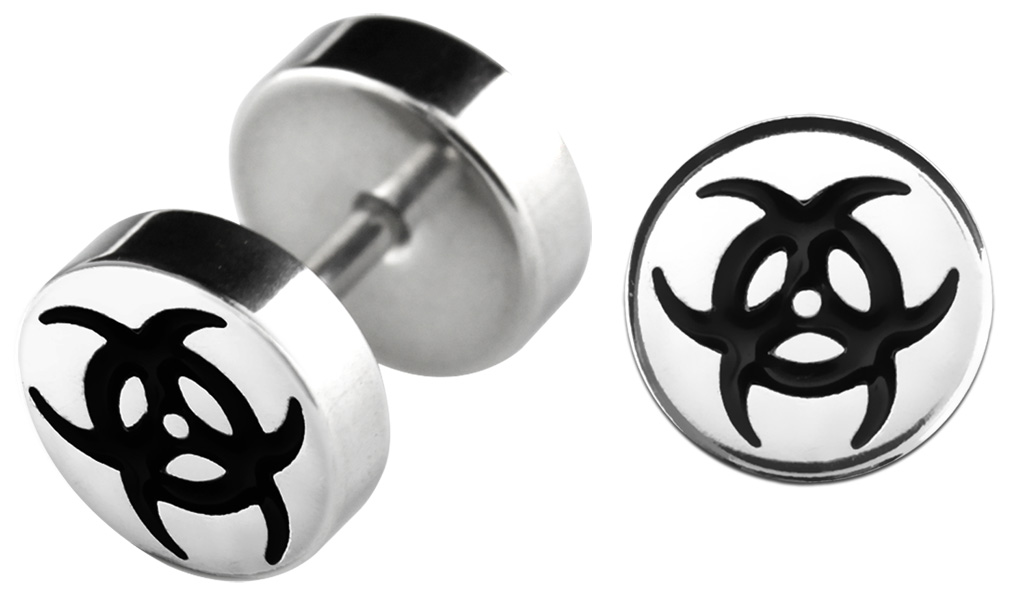 Bild von Ohrpiercing Schmuck Stecker, Fake Plug Biohazard, Stab in 1,2 mm