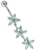 Bild von Bauchnabel Piercing Dreier-Blume Anhänger mit Gliedern