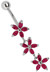 Bild von Bauchnabel Piercing Dreier-Blume Anhänger mit Gliedern