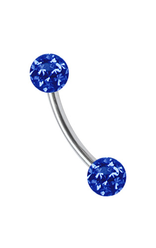 Bild von Augenbrauen Piercing Titan Banane 1,2 x 6-12 mm + Epoxy Kugeln