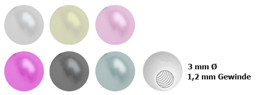 Bild von Pearl Ball, Kunst Perlen in 1,2 x 3, Piercing Schmuck Verschluss