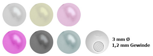 Bild von Pearl Ball, Kunst Perlen in 1,2 x 3, Piercing Schmuck Verschluss