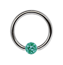 Bild von Titan Piercing Ring in 1,2 x 8-12 mm mit Ferido Epoxy Kugel