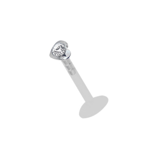 Bild von Madonna Piercing Teflon Labret Stecksystem 1,6 x 10 mm + Herz