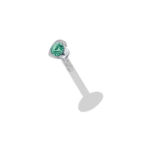 Bild von Madonna Piercing Teflon Labret Stecksystem 1,2 mm + Herz