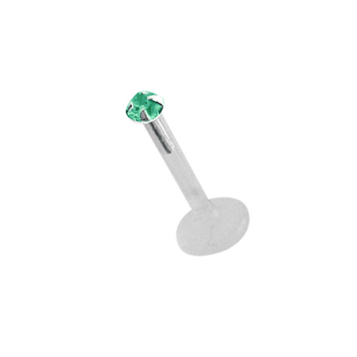 Bild von Madonna Piercing Teflon Labret Stecksystem 1,6 x 10 mm + Stein