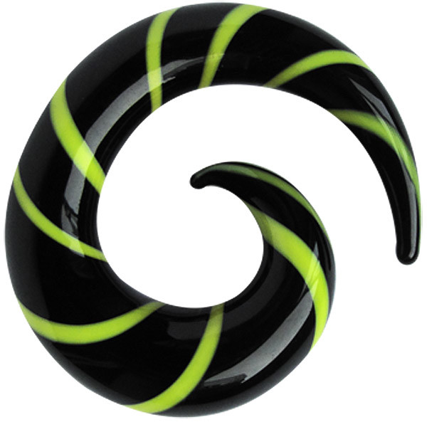 Bild von Ohr Piercing Schmuck Dehn Spirale Expander aus Glas in schwarz