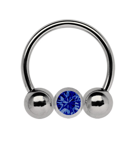 Bild von Titan Gewindering Circular Barbell CBR in 1,6 x 8, 10, 12 mm + Stein Kugel