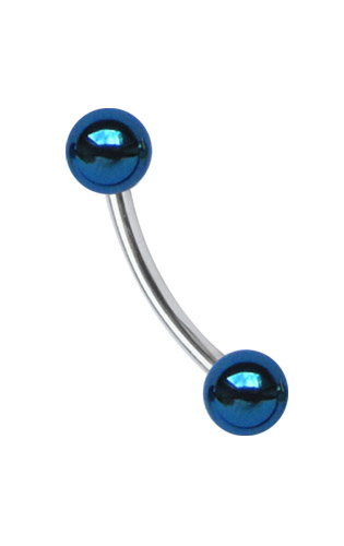 Bild von Titan Piercing Banane 1,2 x 6-14 mm + Stahl Kugeln eloxiert