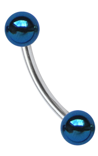 Bild von Titan Piercing Banane in 1,6 x 6-14 mm + Kugeln, farbig