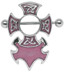 Bild von Brustpiercing Schild großes farbiges Kelten-Kreuz