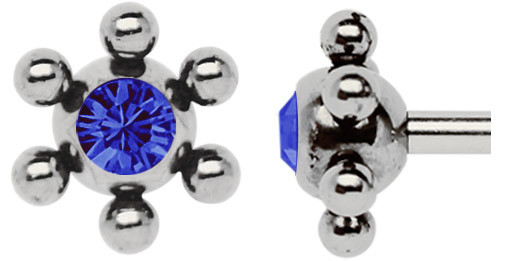 Bild von Zungen Piercing Titankugel mit Mini-Kugeln, 10 mm Ø, Höhe 6 mm