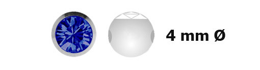 Bild von Titan Piercing Klemmverschluss mit Zirkonia, 4 mm Ø, rund
