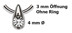 Bild von Piercing Titan Tropfen Zirkonia, Klemmverschluss in der Spitze flach