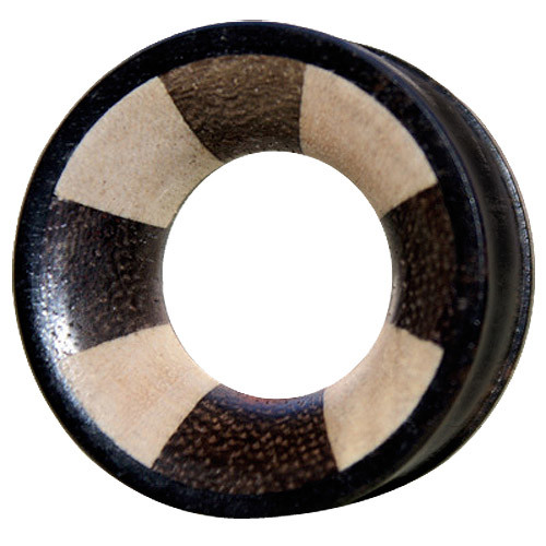 Bild von Ohr Piercing Schmuck Flesh Tunnel aus Holz mit Rad in 4-12 mm