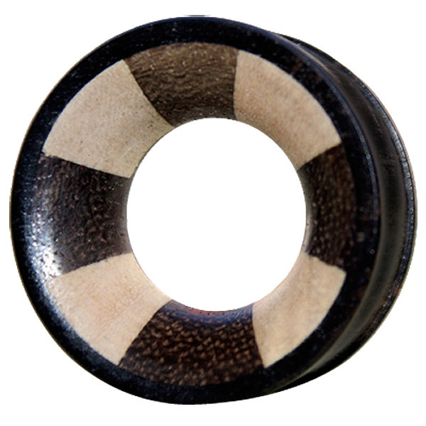 Bild von Flesh Tunnel Piercing Ohr Schmuck aus Holz mit Rad in 14-18 mm