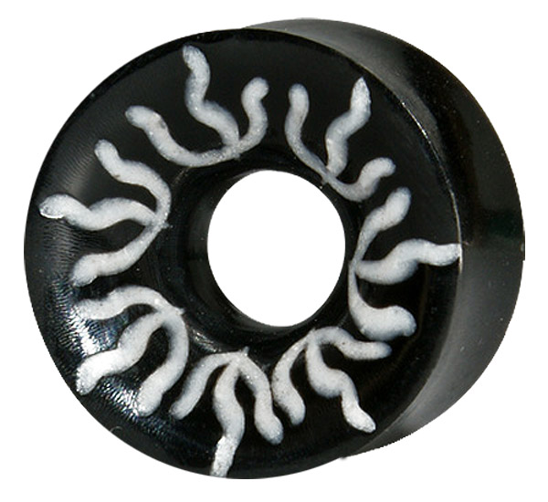 Bild von Ohrpiercing Schmuck Flesh Tunnel aus Horn mit Sonne in 14-18 mm