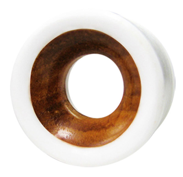 Bild von Flesh Tunnel Piercing Ohr Schmuck aus Holz und Acryl in 14-18 mm