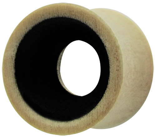 Bild von Ohrpiercing Schmuck Holz Flesh Tunnel mit Inlay in schwarz, 4-12 mm