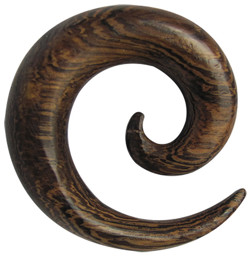 Bild von Ohr Piercingschmuck Dehn Spirale, Expander aus Holz in 3-10 mm