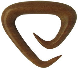 Bild von Ohr Piercing Schmuck Dehn Triangel, Expander aus Holz in 2-10 mm