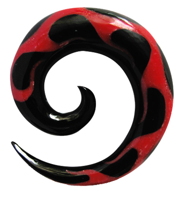 Bild von Ohr Piercing Dehn Spirale aus Horn mit Acryleinsatz in 3-12 mm