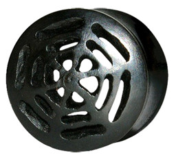 Bild von Ohr Piercing Schmuck Plug aus Horn mit Spinnennetz in 14-16 mm