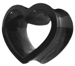 Bild von Flesh Tunnel Piercing Ohr Schmuck aus Horn, Herz Form in 14 mm