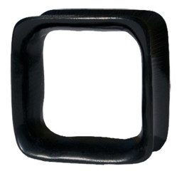 Bild von Ohr Piercing Schmuck Flesh Tunnel aus Horn, Quadrat in 14-18 mm