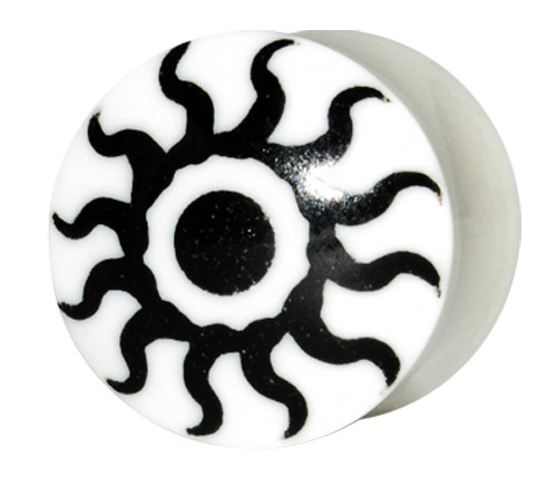 Bild von Acryl Ohrpiercing Schmuck Plug mit Tribal Sonne in 8-12 mm