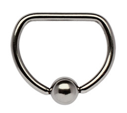Bild von Brustpiercing Schmuck D-Ring mit geradem Steg 1,6 x 14 mm