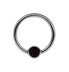 Bild von Ohrpiercing Titan Piercing Ring 1,2 x 8-12 mm mit Zirkonia Kugel