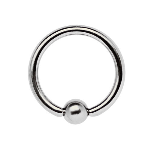 Bild von Intimpiercing Schmuck Titan Ring 1,6 x 6 - 13 mm mit Klemmkugel