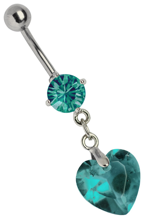 Bild von Bauchnabelpiercing Schmuck Banane mit Zirkonia und Steinherz