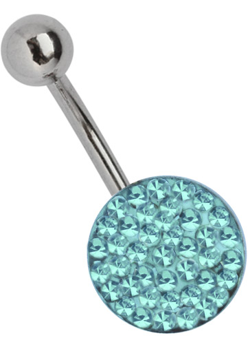 Bild von Bauchnabel Piercing Schmuck Stahl Banane, Epoxy Multistrass Platte