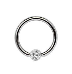 Bild von Titan Piercing Ring BCR 1,2 x 6-10 mm + 3 mm Ferido Epoxy Kugel