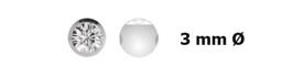 Bild von Titan Piercing Klemm-Kugel mit Stein in 3 mm Ø, rund