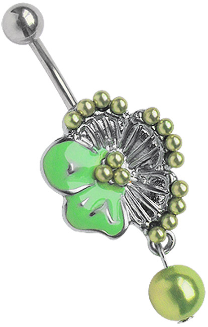 Bild von Bauchnabel Piercing Schmuck Banane, Blume mit Perlen