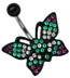 Bild von Bauchnabel Piercing schwarz Schmetterling mit vielen kleinen Steinen