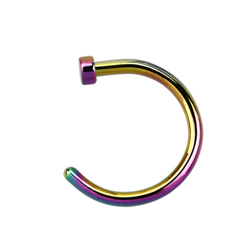 Bild von Nasenpiercing Hoop Fake Ring mit Stopper 1,0 x 8-10 mm, bunt