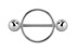 Bild von Brustpiercing Schmuck Schild, 316l Stahl Ring mit Stab und Kugeln